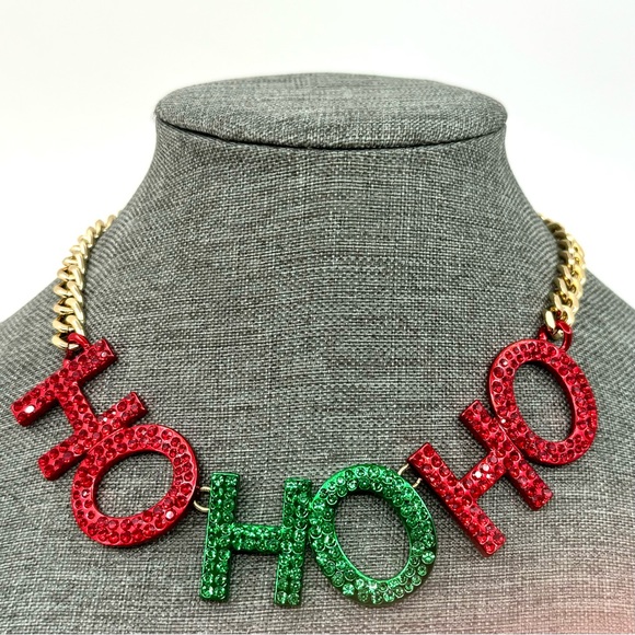 Betsey Johnson ‘Ice Queen’ HoHoHo Necklace & Snowflake/Red Earrings NWT! - Picture 3 of 10